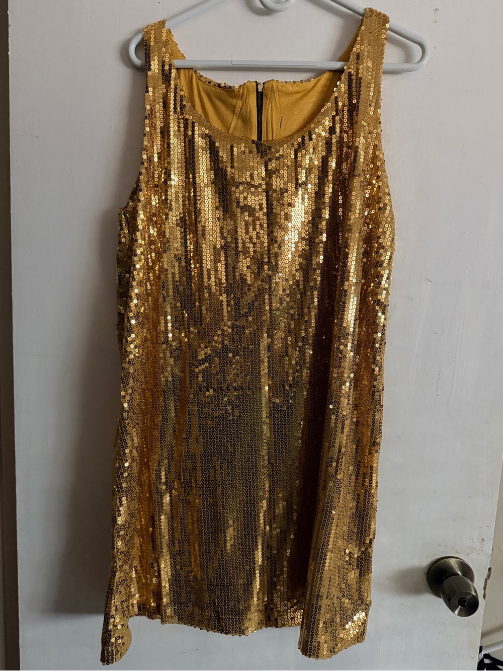 Gold Sequin Sleeveless Party Dress